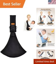 Adjustable Baby Sling Carrier, Lightweight Cotton, 10-30lbs, Non-Slip Black