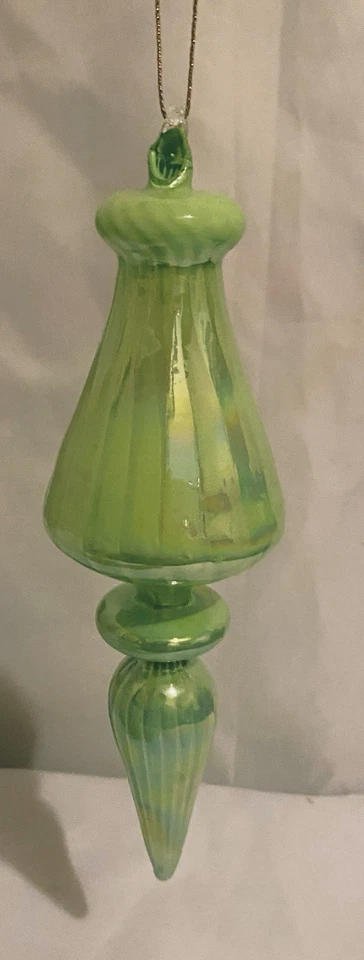 VTG Hand Blown Glass Finials Seafoam Green, Set of 3 Christmas Ornaments. NEW - Image 4 of 4