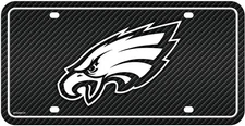 Philadelphia Eagles Metal Auto Tag License Plate, Carbon Fiber Design, 6x12 Inch