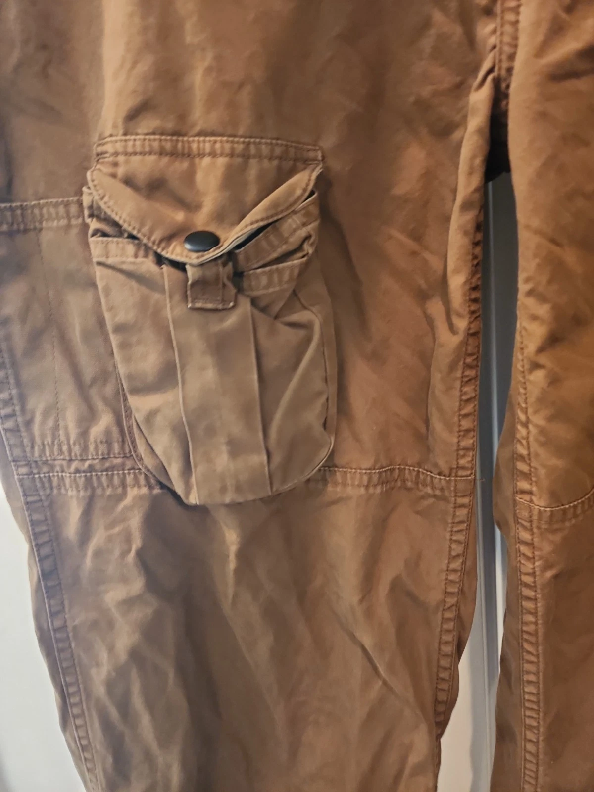 Vtg Polo Ralph Lauren Brown Military Cargo Paratrooper Tactical Pants Mens Read - product detail image 8