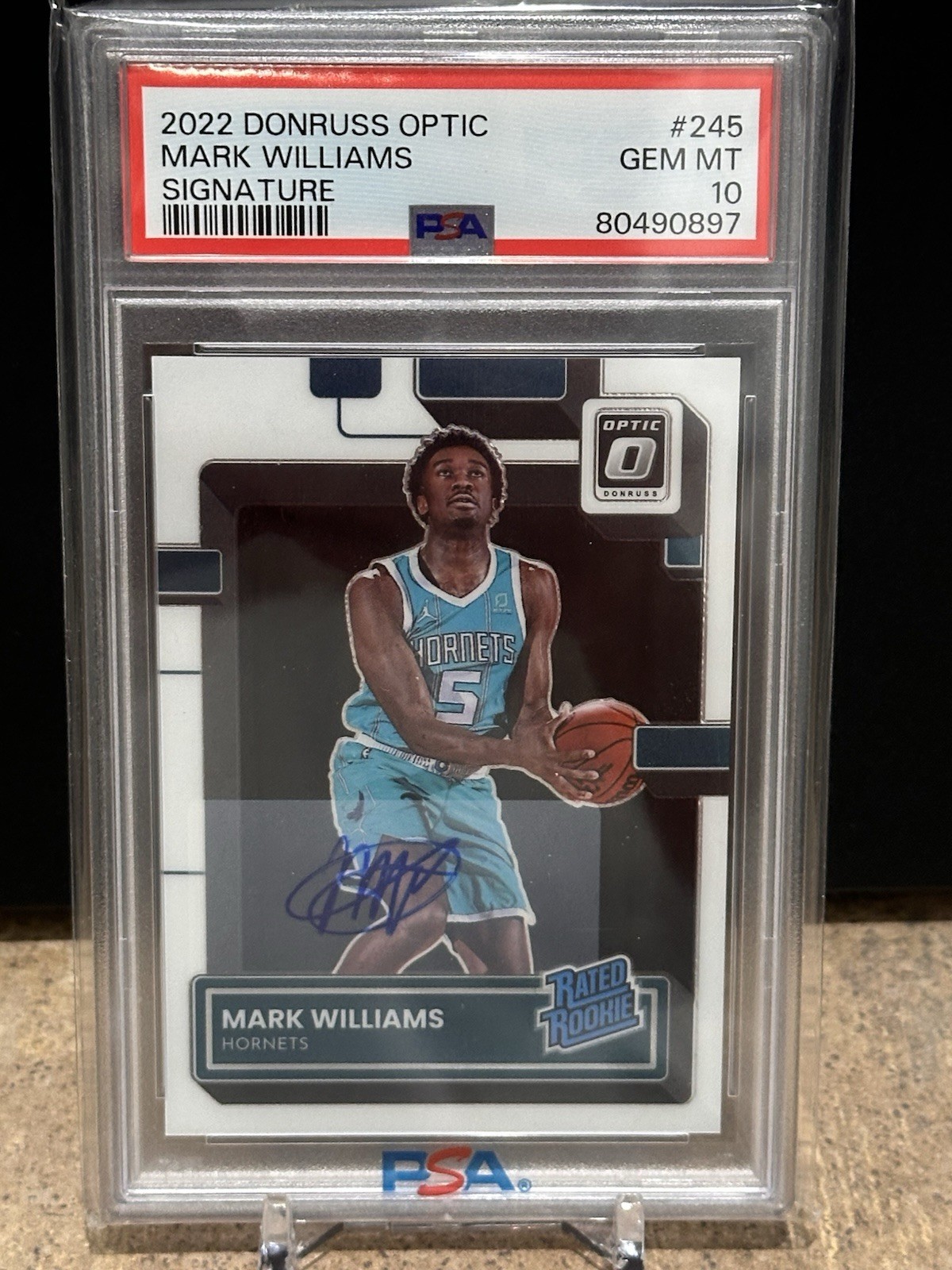 2022-23 Panini Donruss Optic Mark Williams #245 Rookie Auto PSA 10 GEM MINT