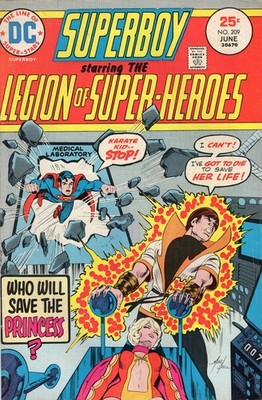 Superboy Legion of Super-Heroes #209 DC Comics 1975 FN+