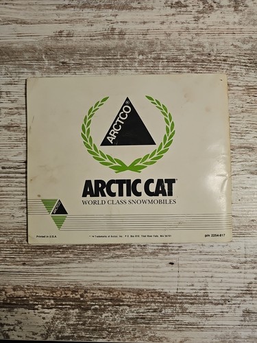 1993 Arctic Cat Snowmobile Operator's Manual Jag Panther Used Paperback - Picture 2 of 7