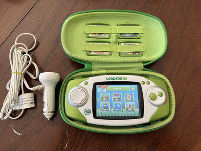 Leapster GS Handheld Game System w/ Case, Charger and 5 Games - Tested