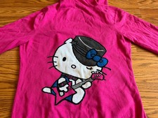 Rare Hello Kitty Rockstar Pink Cardigan Hoodie Size S/M 175/96A