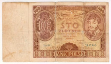 1934 Poland 100 Zlotych 2632468 Paper Money Banknotes Currency