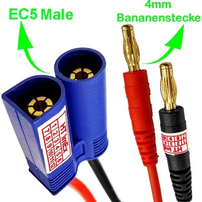 20cm 14AWG Charging Cable: EC5 Male Connector zu 4mm Bananenstecker kabel  