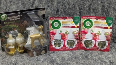 Air Wick Essential Mist Pine Juniper Diffuser Kit & 2 Refill, 2 Pack Apple/Cinna