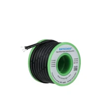 30 Gauge Silicone Ribbon Cable Flexible 3P Black 25 ft Flat Cable 30 AWG Stra...