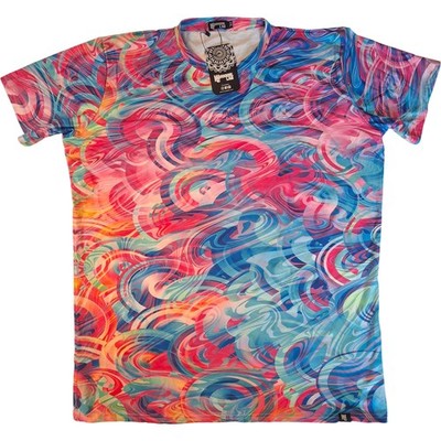 Hoodie Lab T-Shirt Men's 2XL Multicoloured Abstract Pattern 100% Polyester BNWT