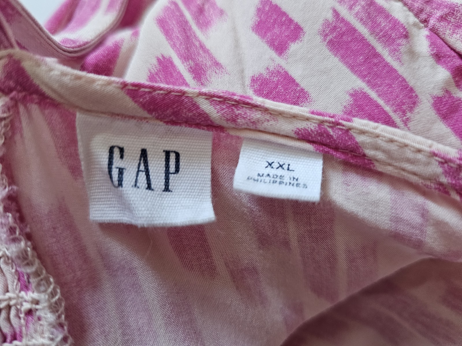 Gap Pink and White Patterned Spaghetti Strap A-li… - image 3