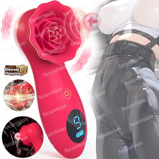 Rose Sucking Vibrator Licking Tongue Clit G-spot Dildo Oral Sex Toys for Women