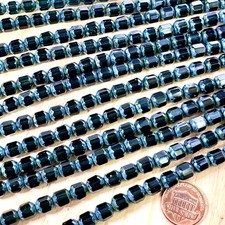 Czech Glass Cathedral Barrel Beads 8mm Montana Picasso 23pcs J915