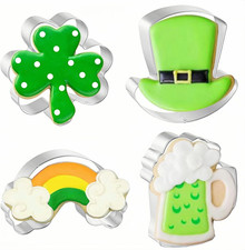 Shamrock Cookie Cutters Set - 4 Pieces for St. Patrick's Day Celebrations