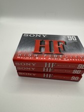 Sony HF High Fidelity Audio Cassette Normal Bias Blank Tapes 90 Min Lot Of 3 NEW