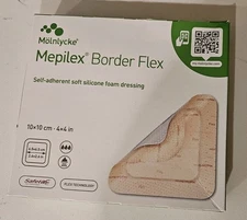 Molnlycke Mepilex Border Flex Adhesive Bandage -Ref: 595300. 1 Sealed Box/5 Pcs