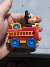 Disney Mickey Mouse Wind Up Fire Truck Toy - Works Great