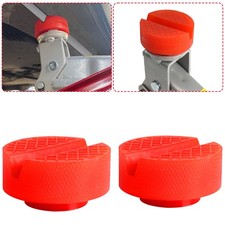 2x Universal Car Slotted Jack Pad Pinch Weld Adapter Frame Rail Protector Red