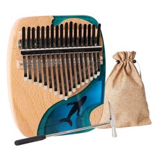 Kalimba Thumb Piano 17 Keys Portable Mbira Finger Piano Blue Music Instrument