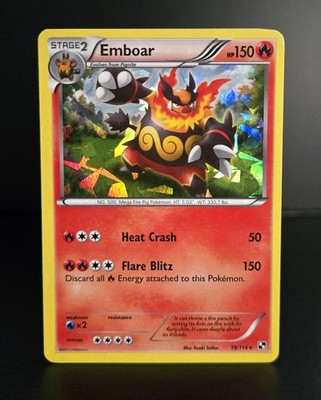 Pokémon TCG - EMBOAR - 19/114 - CRACKED ICE HOLO - BLACK & WHITE (2011) - MP/LP