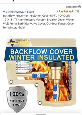#ad Backflow Preventer Insulation Cover POROLIR 12quot;X13quot; Thicker Pressure $15.00