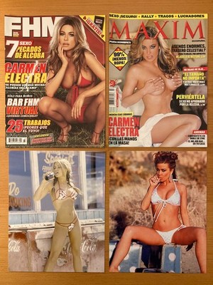 FOUR Carmen Electra COVERS/PHOTOS -- Maxim En Espanol March 2005 plus Others
