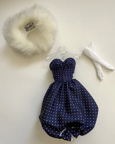 Vintage Repro Barbie #964 Gay Parisienne Dress, Stole, Gloves REPRODUCTION, NICE