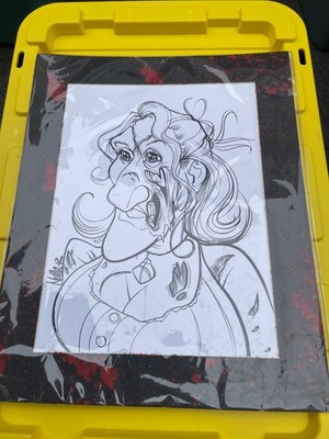 Original Ink Drawing Zombie Caricatures Monster Horror Fantasy Satire Visual Wit