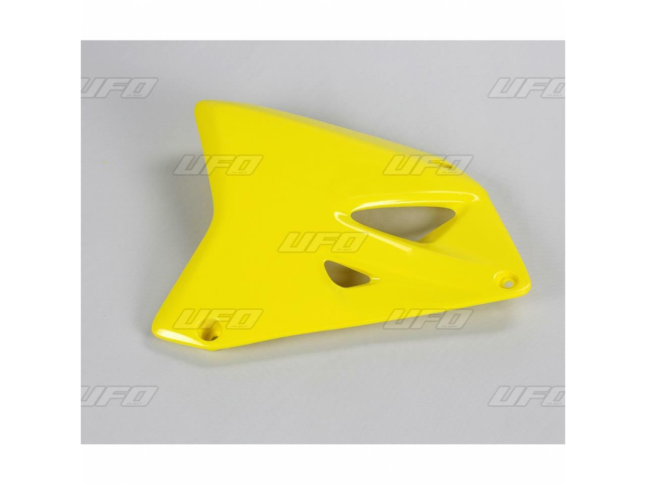 Ouïes de radiateur UFO jaune pour motocross Suzuki RM 85 de 2000 à 2019