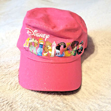 Disney Parks Princess Hat Pink Glitter Spellout Strapback Cap Size Youth