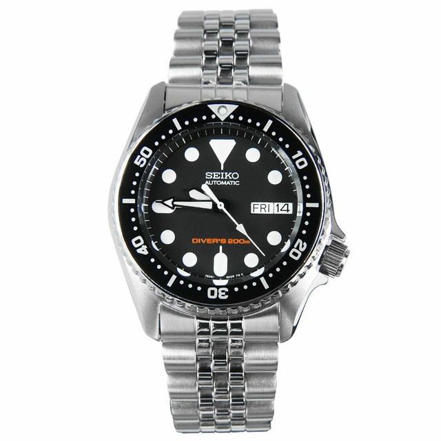 seiko black automatic diver men's watch skx013k2