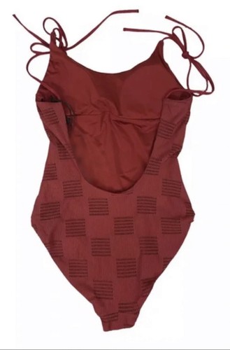NEW Onia Swim Ginny Textured One Piece Bathing Suit Ruby Russet RESORT $245 S - Picture 5 of 8