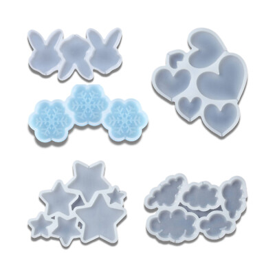 Silikonform Lollyform Deko Herzen Wolken Sterne Lutscherform Epoxidharz Lolly