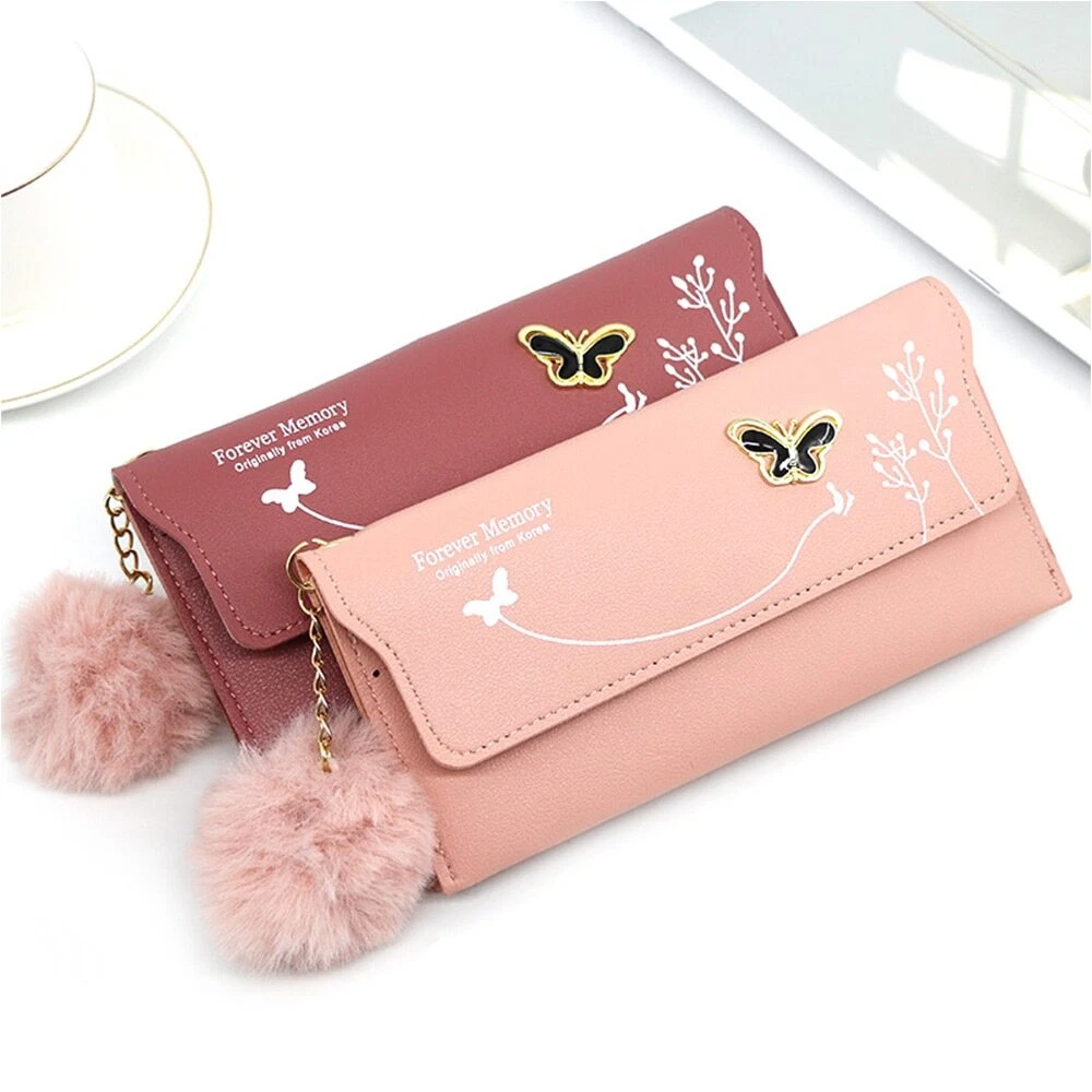 Small Wallets for Women Bifold Slim Coin Purse Zipper ID Card  Holder，Pink,Pink，G141730 - Walmart.com