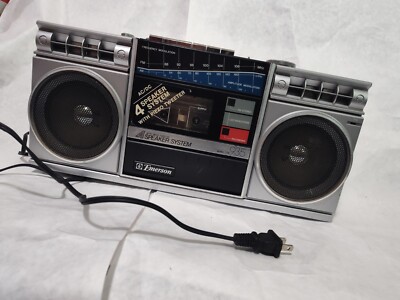 昭和レトロ❗️美品STEREO RADIO CASSETTE PLAYER Vintage Boombox Emerson CTR 935 AM FM Radio Cassette Player Stereo