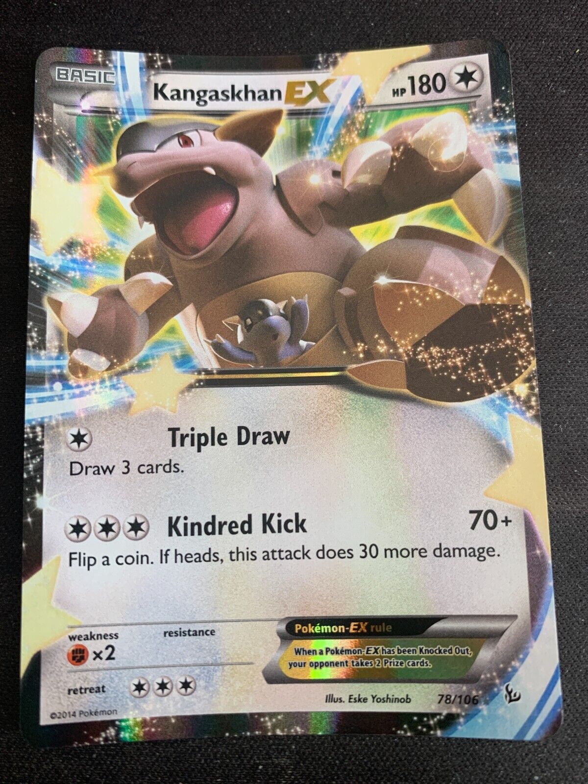 💥 Pokemon TCG Kangaskhan EX Flashfire Ultra Rare NM Foil 78 Colorless HP  180 👀