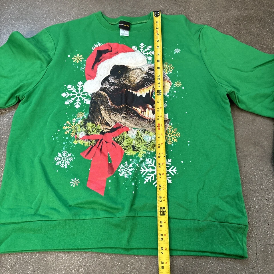 Fifth Sun Dinosaurio Navidad Sudadera Verde Unisex Adulto Talla S Foto 4 de 4