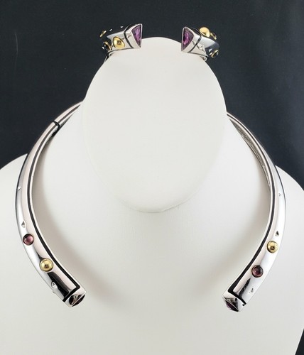 Juego de Collar y Pulsera Vintage PISCITELLI Estrás y Cabujón - Imagen 2 de 11
