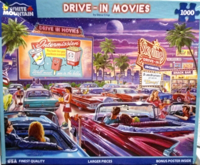 White Mountain Puzzles American Drive-in - 1000 Piece Jigsaw Puzzle