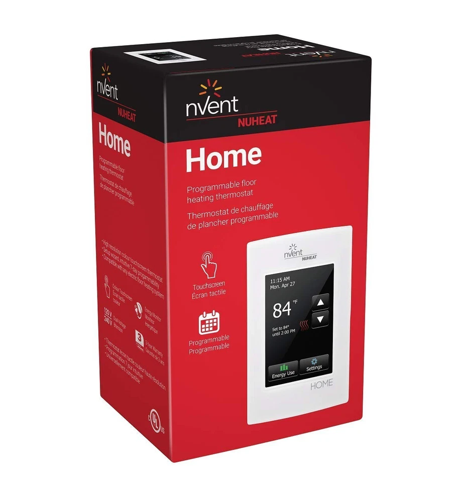 Termostato térmico radiante programable con pantalla táctil para el hogar Nuheat nVent AC0056 Foto 4 de 4