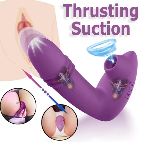 Wearable Thrusting Vibrator Clit Sucking Dildo G-Spot Massager Sex Toy for Women - Picture 2 of 11