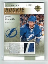 11-12 UD Upper Deck Ultimate Rookie Patches  Brett Connolly  /65  Dual Patches