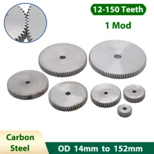 1 Mod Pinion Gear Spur Gears Carbon Steel Transmission Gear 12-150 Teeth 3D CNC