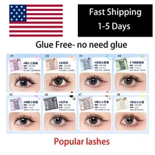 Glue-Free Self-Adhesive top & Lower False Eyelashes Set Lash Extension
