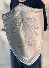Medieval Collectible Dragon sword Movie Play Armor Knight Templar Shield Replica