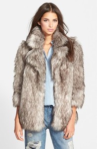 silver faux fur jacket