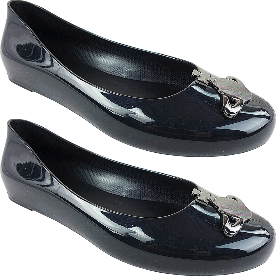 BACK TO SCHOOL GIRLS LADIES WOMENS FLAT JELLY WORK DOLLY BALLERINA SHOES SIZE