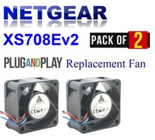 Pack of 2x new Replacement Fans for Netgear XS708Ev2