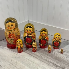 Authentic Russian Nesting Dolls Set Made In USSR