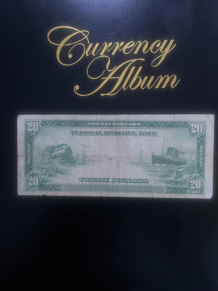 1914 $20 Federal Reserve Note fr# 965 Burke/Glass Only 16 Known In Existence! - Image 2 of 2